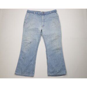 Vintage 70s Wrangler Mens 40x28 Distressed Flared Bell Bottoms Denim Jeans USA